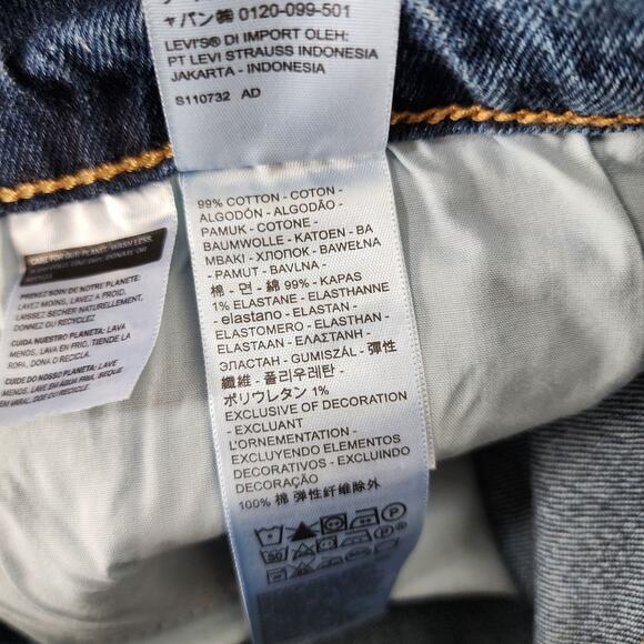 Levi's Jeans Women's 70's High Flare Size 34 Medium Wash Distressed Denim NWT - Picture 11 of 13